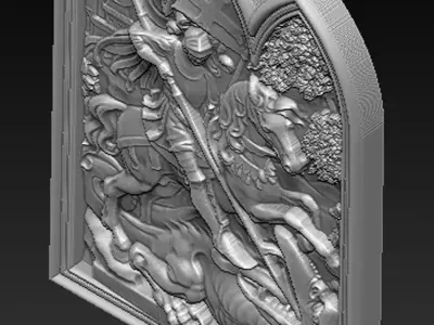 Saint George 3D model frame 3D print model