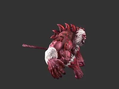 anthropopithecus demon with hair Low-poly 3D model