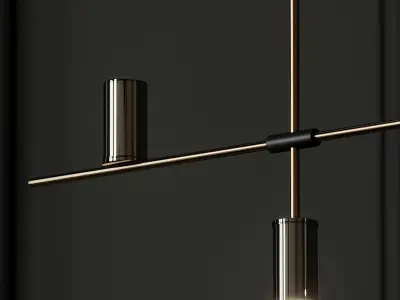 Nordic Light Luxury Long Chandelier 3D model