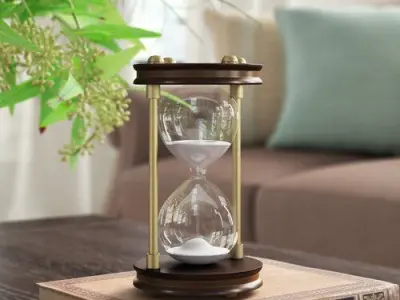 Gold Mahogany Karn Sand Timer Hourglass 3D model