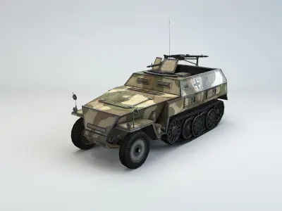 Low Poly Schutzenpanzerwagen SdKfz 250 1 Neu Low-poly 3D model