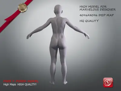 Woman A Testing model - Marvelous Designer Posed Pack Low-poly 3D model