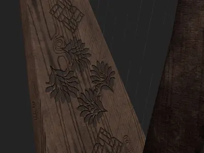 Medieval Harp Low-poly 3D model