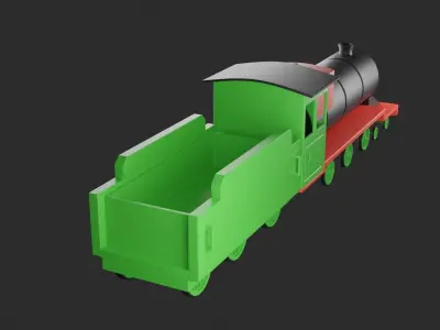 Train with engine 3D print model
