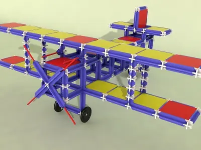 Toy Plane and Truck Free low-poly 3D model