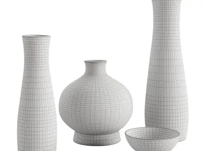 Set Bowl and 3 Vases by Aribia 3D model