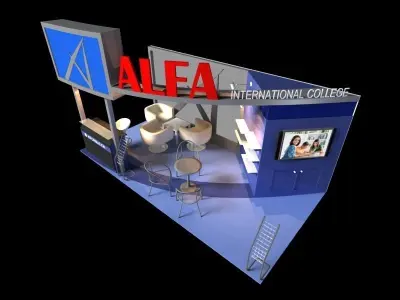Alfa International College 3 x 6 Booth  Low-poly 3D model