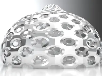 Perforated pointed dome geodesic dome engineering architecture 3D model