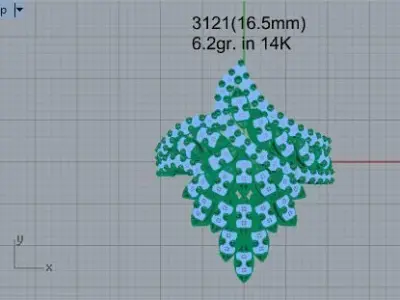 Unique Diamond Ring 3121 3D print model