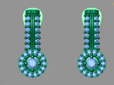 Women Earrings 3DM STL Womens Earring Renders 3D print models   3D print model 13