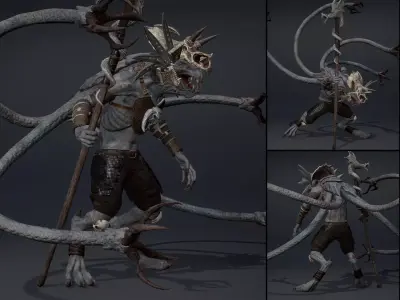 Ghost Mage Tentacle Low-poly 3D model