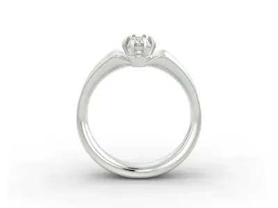 D-1645 solitaire diamond engagement ring gold 3D print model