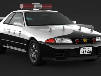 Nissan Skyline R32 Police 3D model
