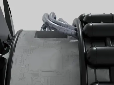 Sci-Fi Engine for Spaceship - Made with Blender 3D model