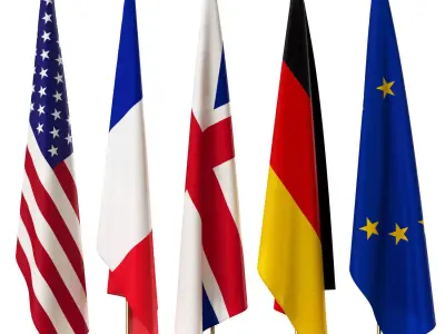Flag set 3 UPD 3D model