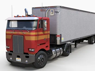 Peterbilt 362 daycab dryvan Low-poly 3D model