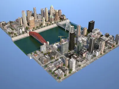River City Low-poly 3D model