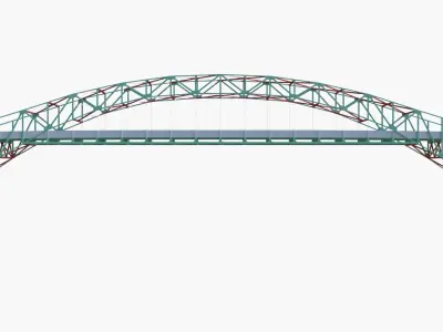 Suspension bridge 3D model
