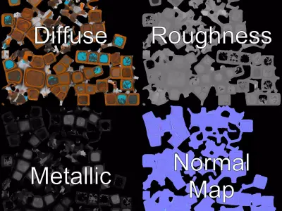 Vintage Copper Cube model pack Texture