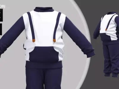 Children Sport Outfit Marvelous Designer 3D model