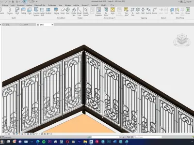 Classic Railing Revit Family type 015 3D model