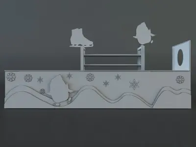 kiosk for ice skating equipment and supplies a657b 3D model