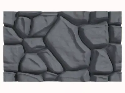 Natural Edge Stone Wall Model 3D model