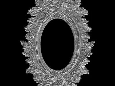 Classic 3D Floral Frame Sculpture 3D print model