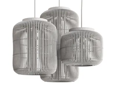 Natural Rattan Lamp by dBodhi Barrel 3D model