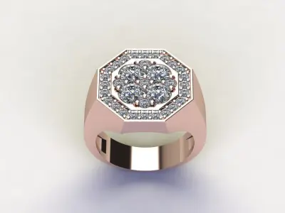 men ring 3D print model 7