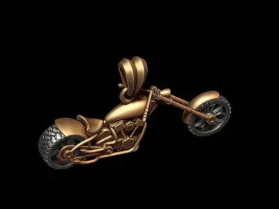 Motorcycle chopper pendant 3d 3D print model