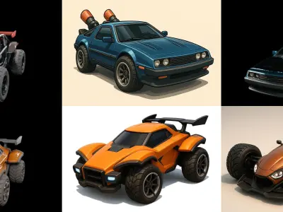 Gt one Car bundle 6 pack 100 glb 3D model