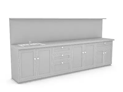 modern tiny kitchen model Low-poly 3D model