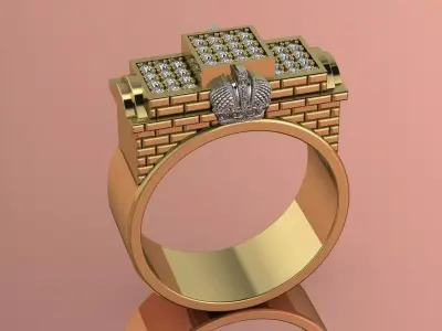 Elegant Mens Ring Jewelry Gold 3D print model purchase