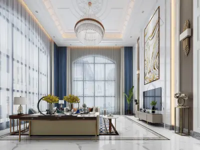 Luxury living room interior 3D model