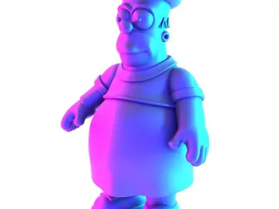 Fat Homer Simpson Tropical Floral Dress toy 3D print model