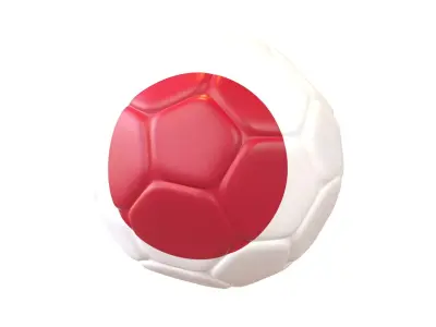 Japan Flag Soccer Ball v1 001 Low-poly 3D model
