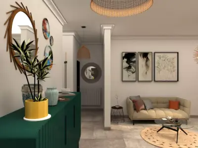 Elegant modern minimalist spacious and design living Room 3D model