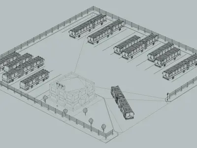 Bus depot 3D model