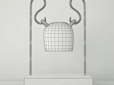 19th Century Burmese Bronze Bell 3D model