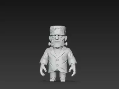 Gray Monster 3D Model Realistic Halloween Horror Character 3D print model