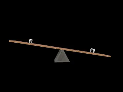 Swing 3D Model wooden bench Low-poly 3D model