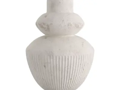 Les Cretes White Textured Vase 3D model