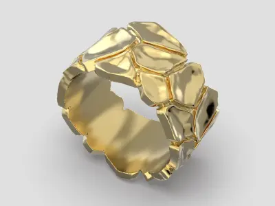 R 173 Sculptural wedding band ring 3D print model