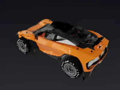 Road Buggy Low-poly 3D model