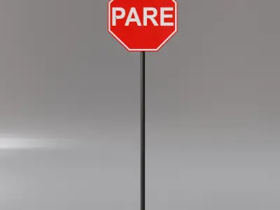 Road Sign - Pare Free low-poly 3D model