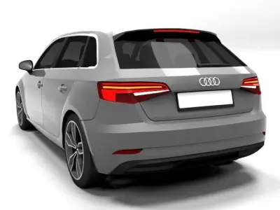 AUDI A3 SPORTBACK 2017 Low-poly 3D model
