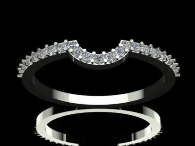 Tiny Diamond Golden Engagement Ring  3D print model