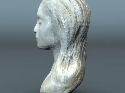 Female Bust Lowpoly 3D model