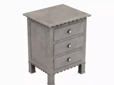 Old Wooden Dresser A 01 Low-poly 3D model
